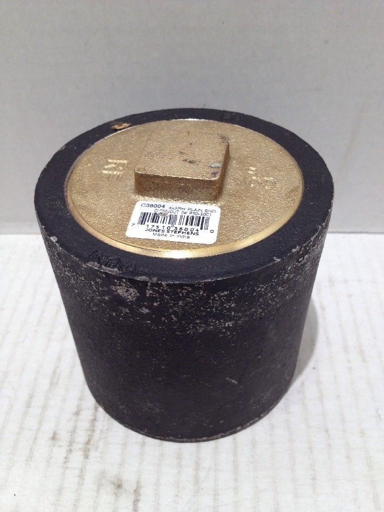 Jones Stephens 4" Plain End Cleanout Long Pattern with 3" Raised Head (low sq.)