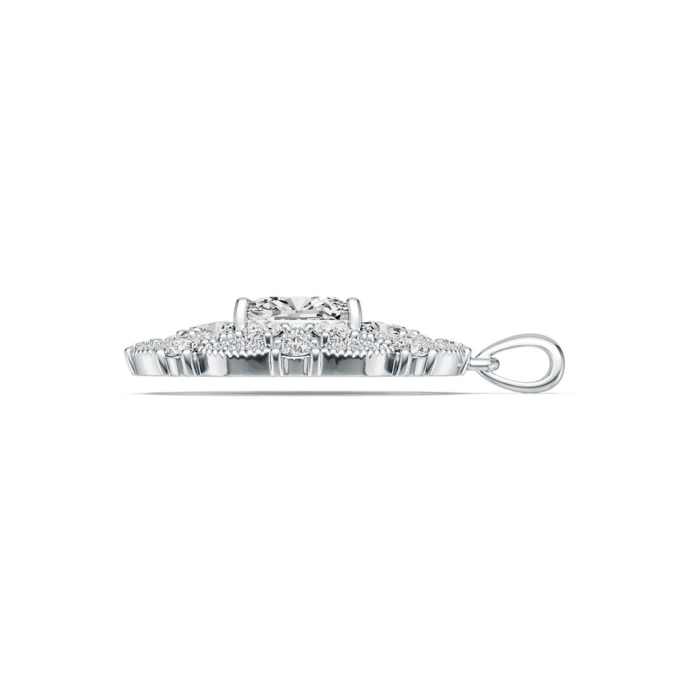 Sterling Silver Semi Mount Pendant Setting Cushion CU 10X8mm