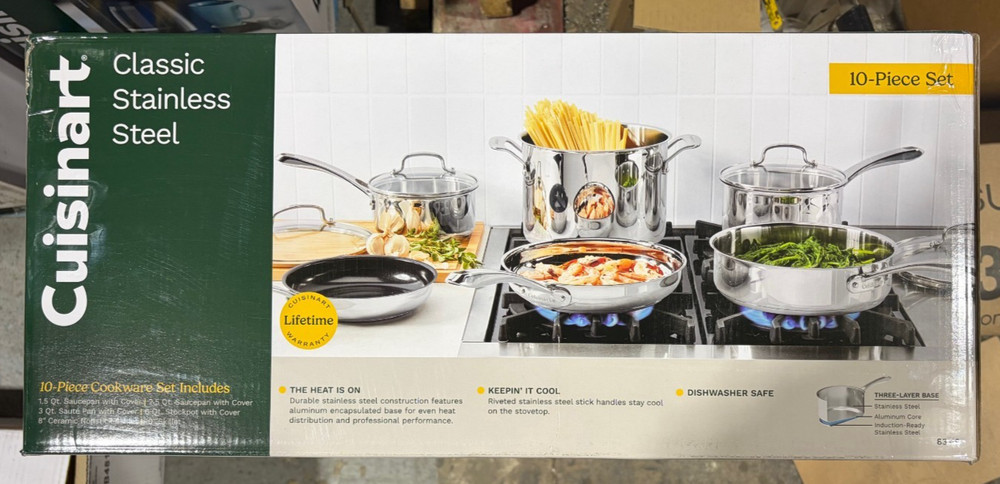 Cuisinart 10pc Classic Stainless Steel Cookware Set