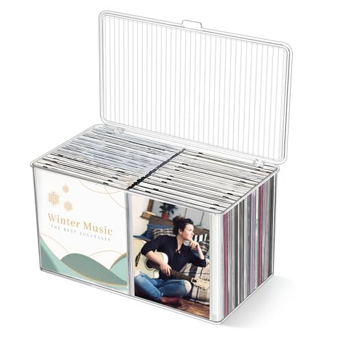 CD Storage Box Stackable Clear CD Organizer Clear DVD Storage Case Photo Case