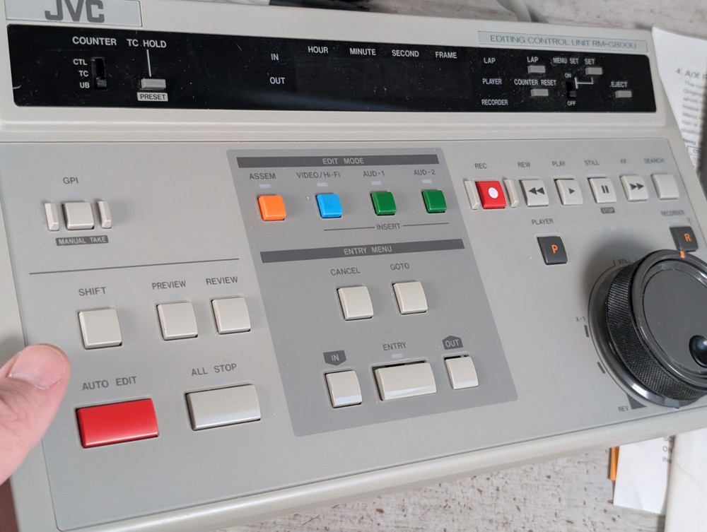 JVC RM-G800U Editing Control Unit w Manual