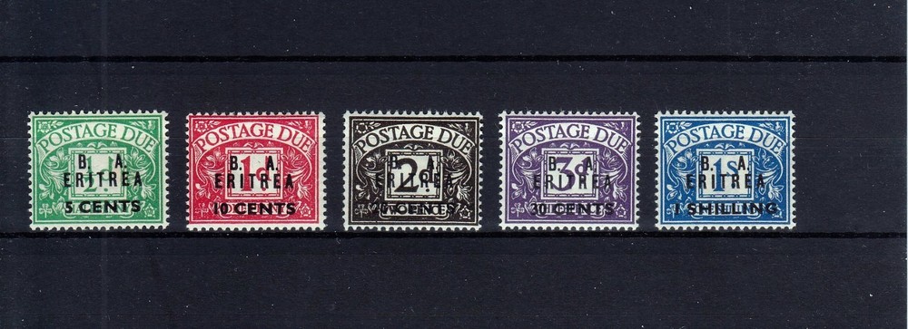 ERITREA BRITISH ADMINISTRATION  1950 POSTAGE DUE  SG ED6-ED10  MLH*