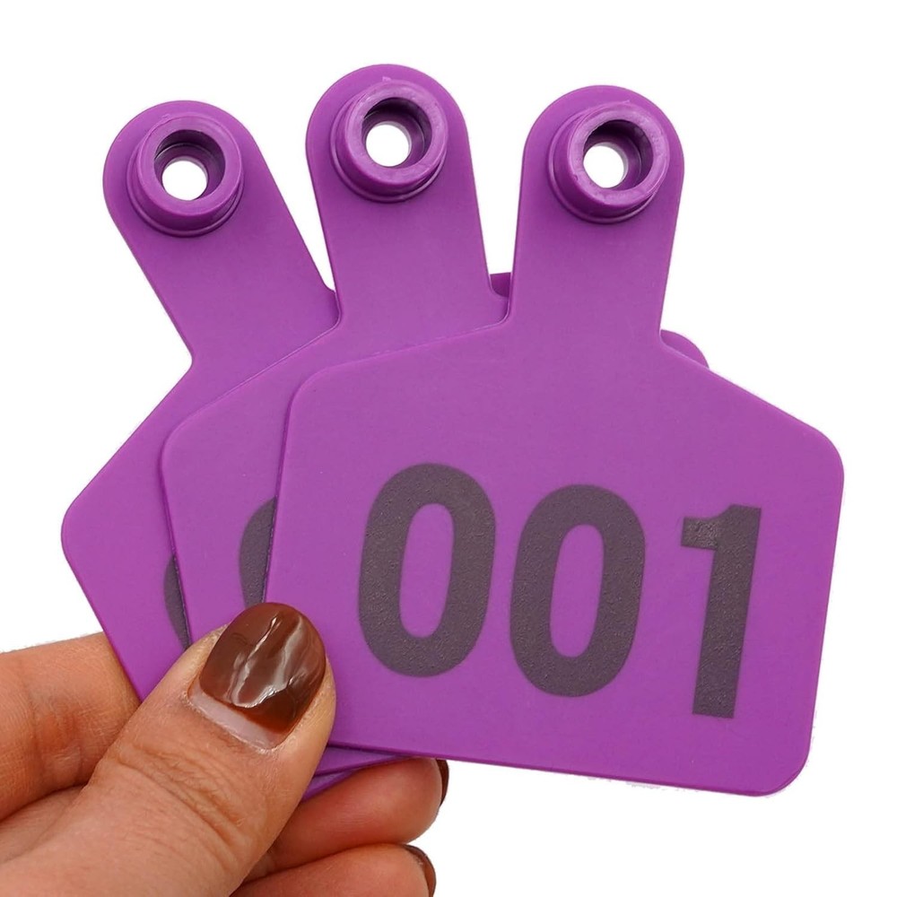 Numbered Ear Tags 001-100 Count Plastic Livestock Ear Tags with Numbers for C...