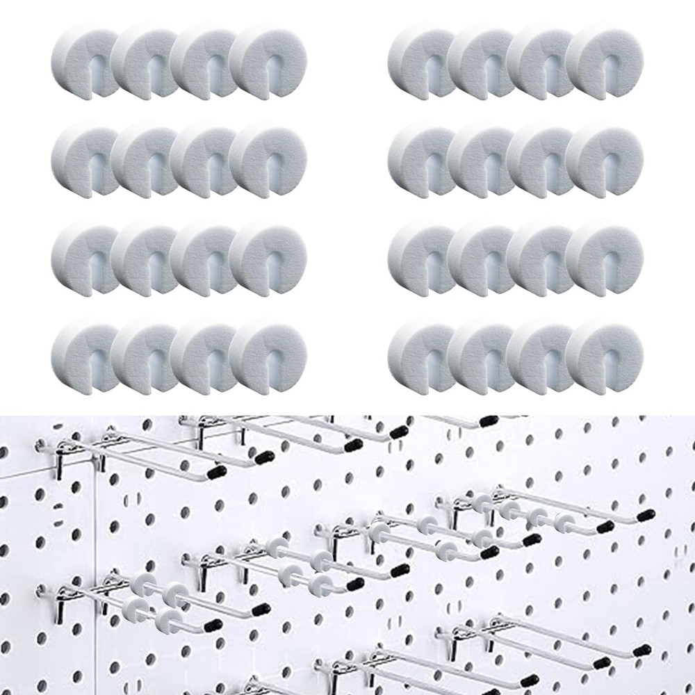 100 PCS Peg Hook Stoppers, Inventory Control Clips for 1/4 Pegboard Hooks and...
