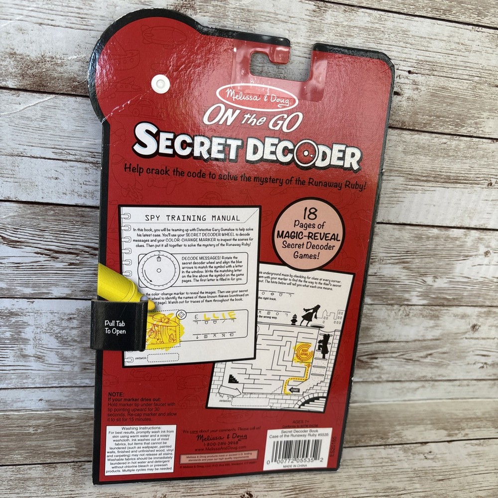 Melissa & Doug Secret Decoder Game Book On the Go Travel Activity Book New