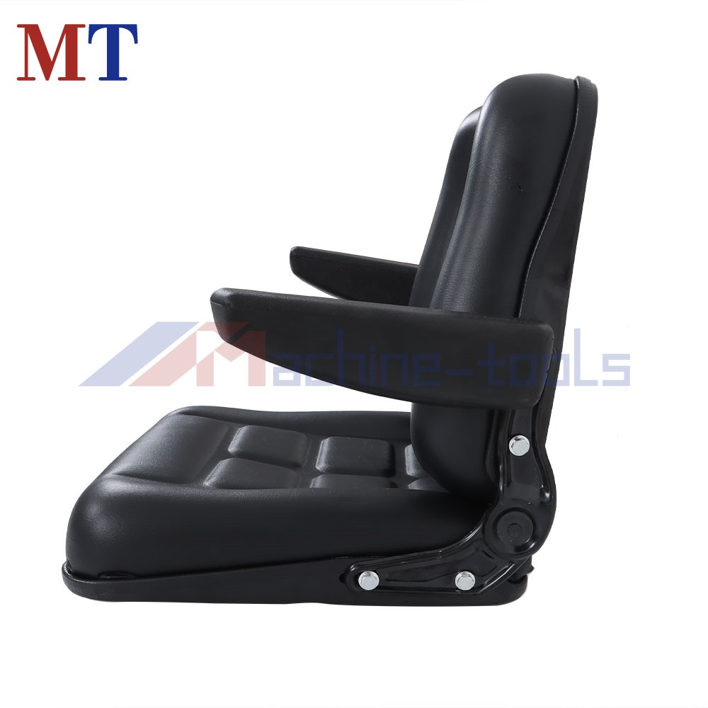 Universal Fold Down Forklift Seat With Adjustable Angle Back And Slide & Armrest