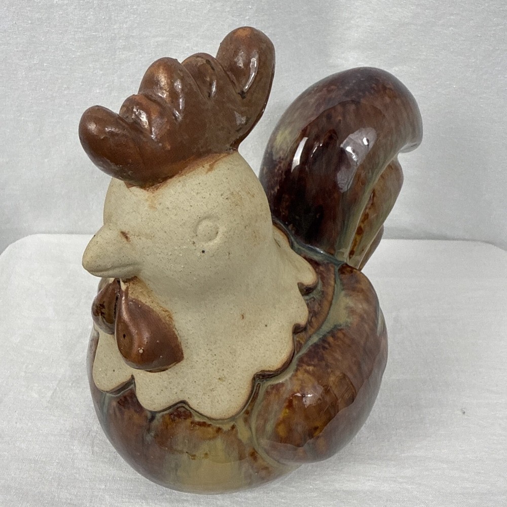 Glazed Pottery Rooster Unbranded