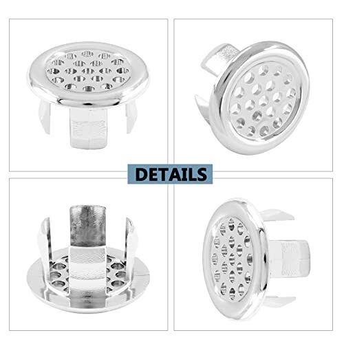3 Pack Bathroom Sink Overflow Trim Ring Electroplating Chrome Overflow Drain Cov