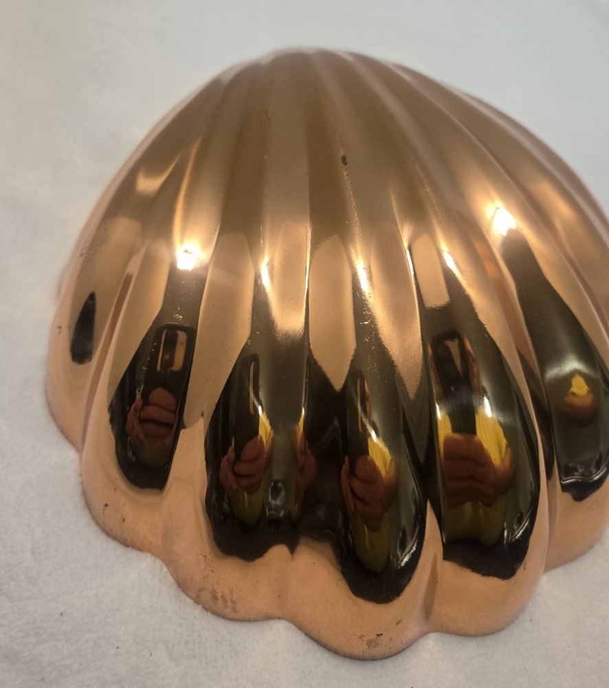 Copper Metal Seashell Mold Wall Hanger Silver Tone Inside