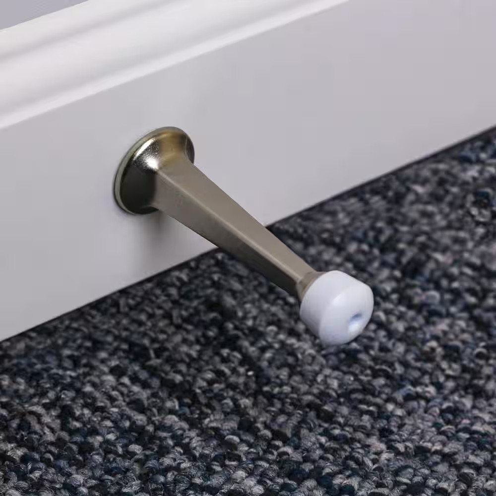 (5-Pack) Satin Nickel Solid Door Stop