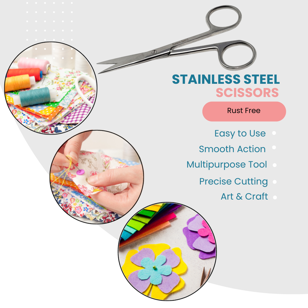 Embriodery Art Craft DIY 4.5" Straight Tips Sharp/Sharp All Purpose Shears