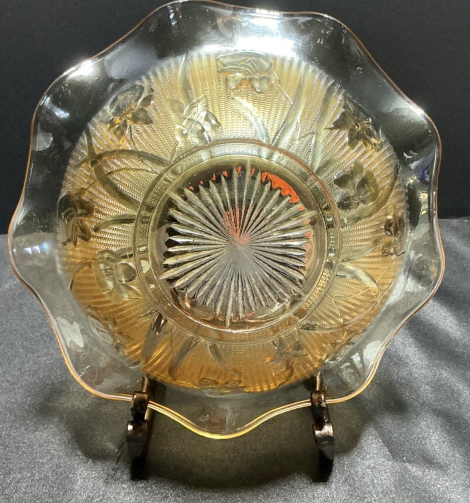 Vintage Jeannette Iris & Herringbone 12" Serving Bowl - 2 available