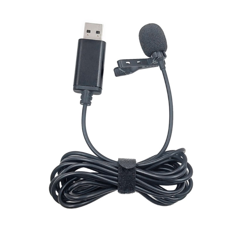 USB Mini Microphone Lapel Lavalier Mic Clip-on External Buttonhole Microphones