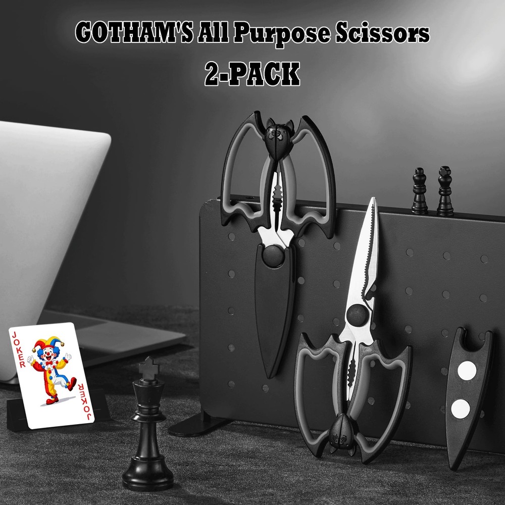 Kitchen Scissors All Purpose 2 Pack - Halloween Goth Cute Kitchen Shears - He...