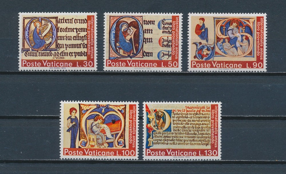Vatican  521-5 MNH, Illuminated Initials, 1972