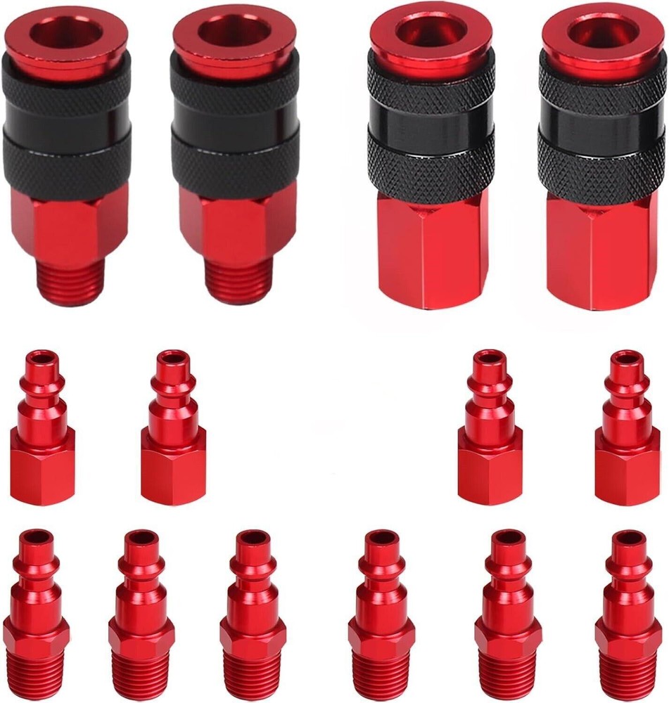 No Rust Air Hose Fittings Kits 14PCS Set, Quick Connect Air Compressor Accessory