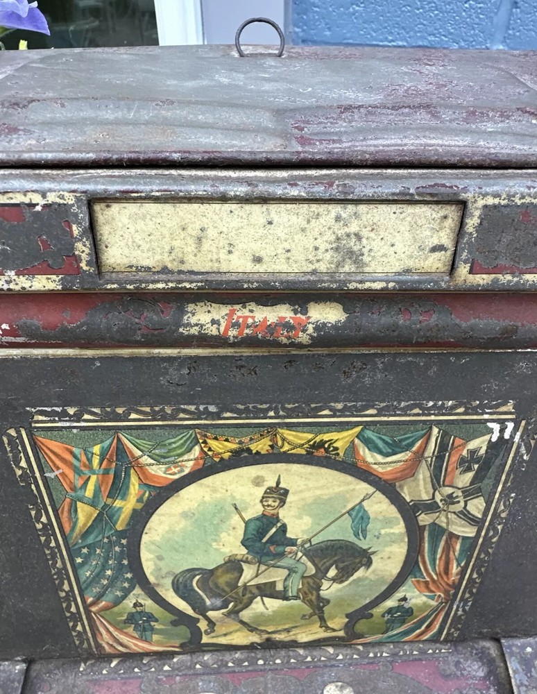 Antique Tin Toleware Store Display Spice Container Italy