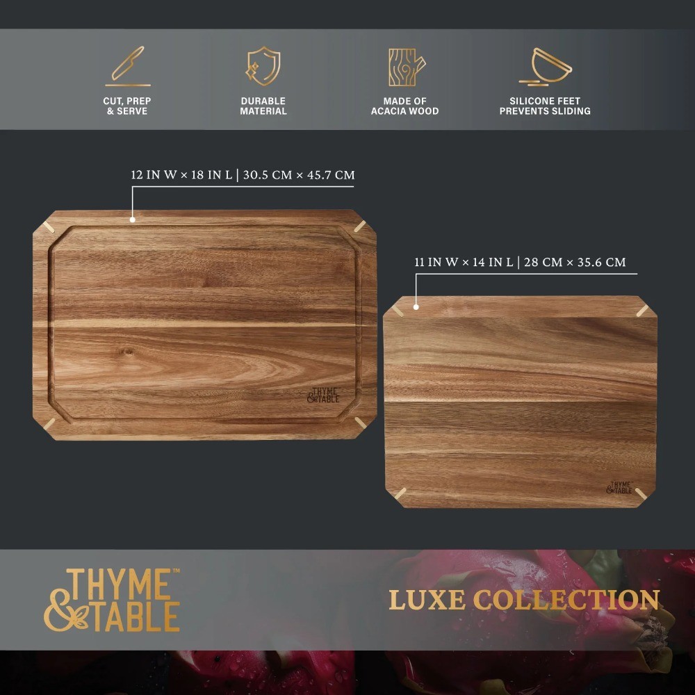 2-Piece Acacia Cutting Board Set
