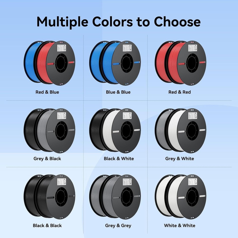 Creality PLA Filament Bundle 1.75mm 2kg Black & White