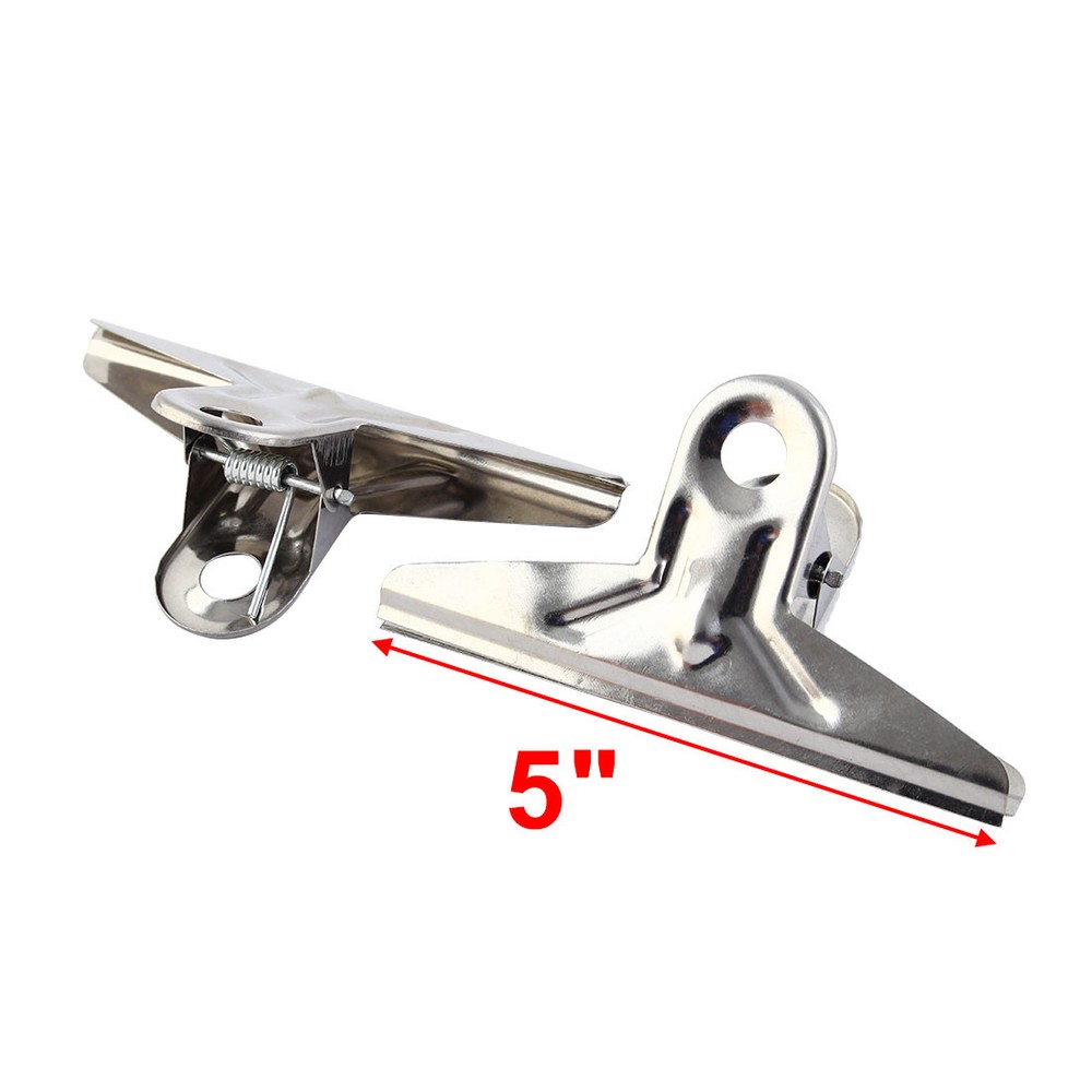 2 Pcs Stationery Document File Metal 5" Width Binder Clips Clamps