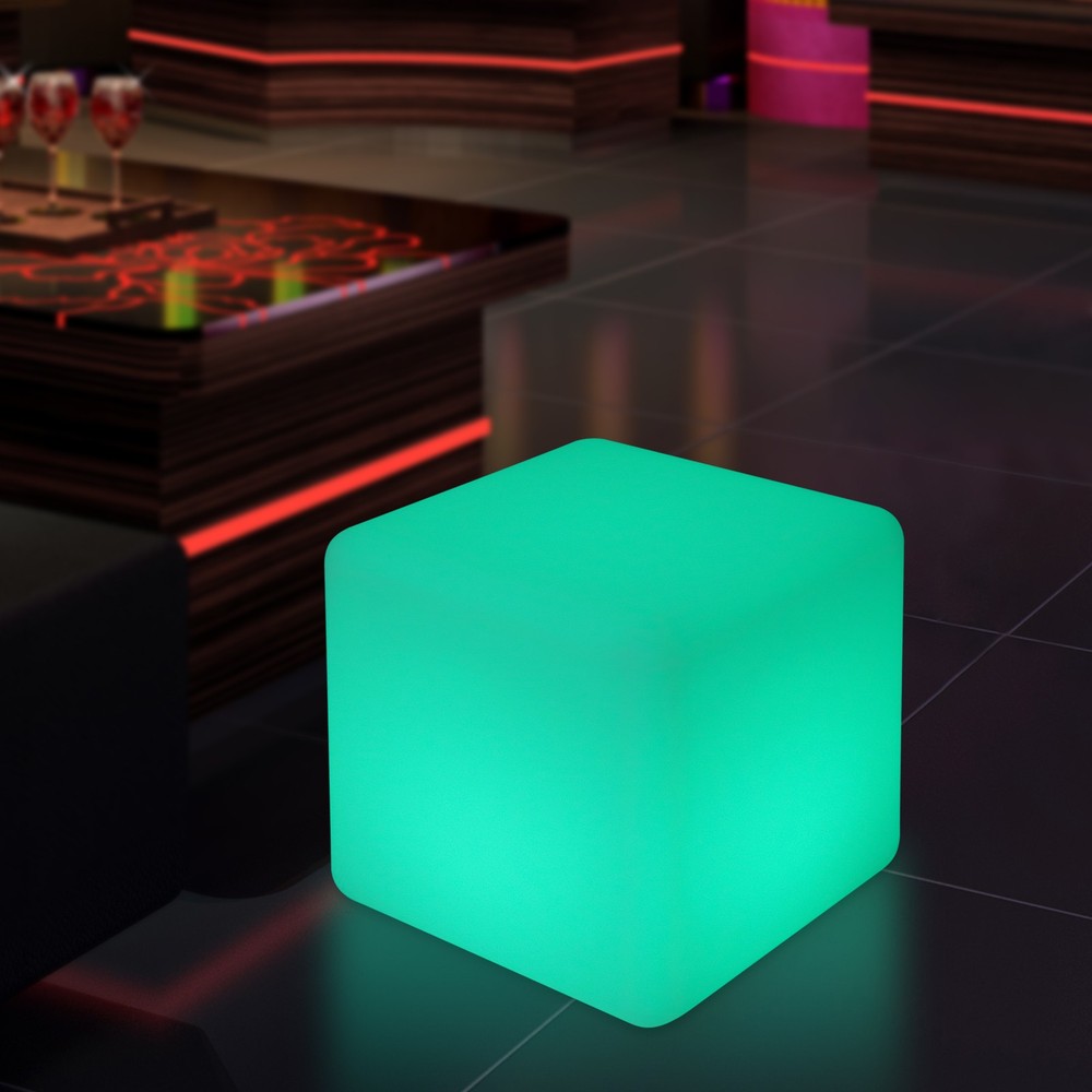 Rechargeable Square Stool Light, 16 Light Colors LED Square Stool