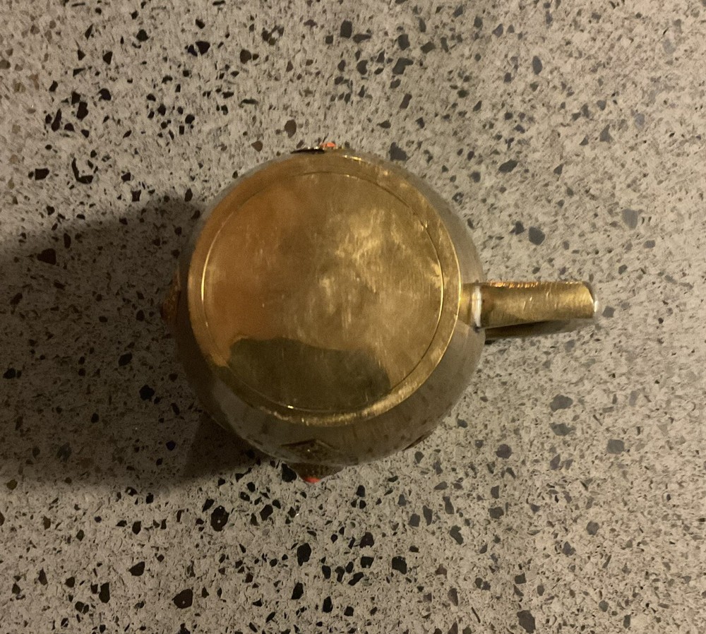 Brass Tankard Mug Stein with Cabochons
