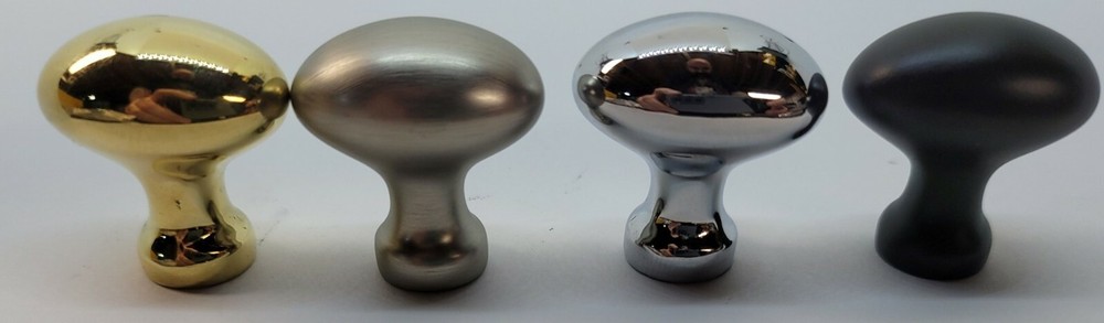 Solid Cast Brass Oval Knob pull mid-century modern Bean T shaped brass nickel