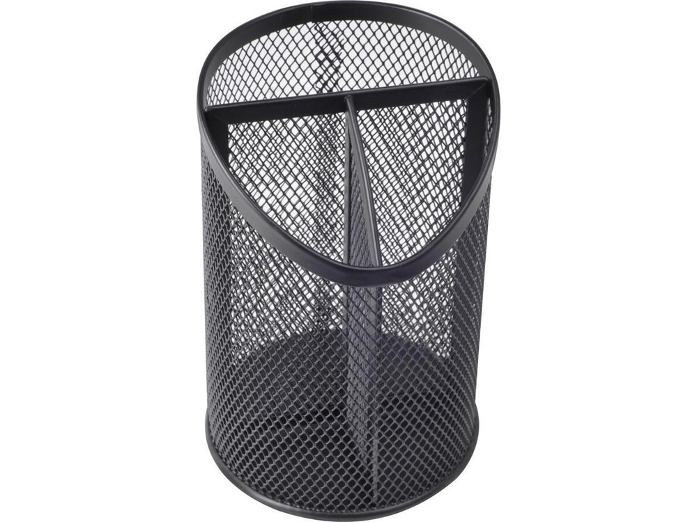 Lorell Pencil Cup Divided 4"Wx6"H Black 84140