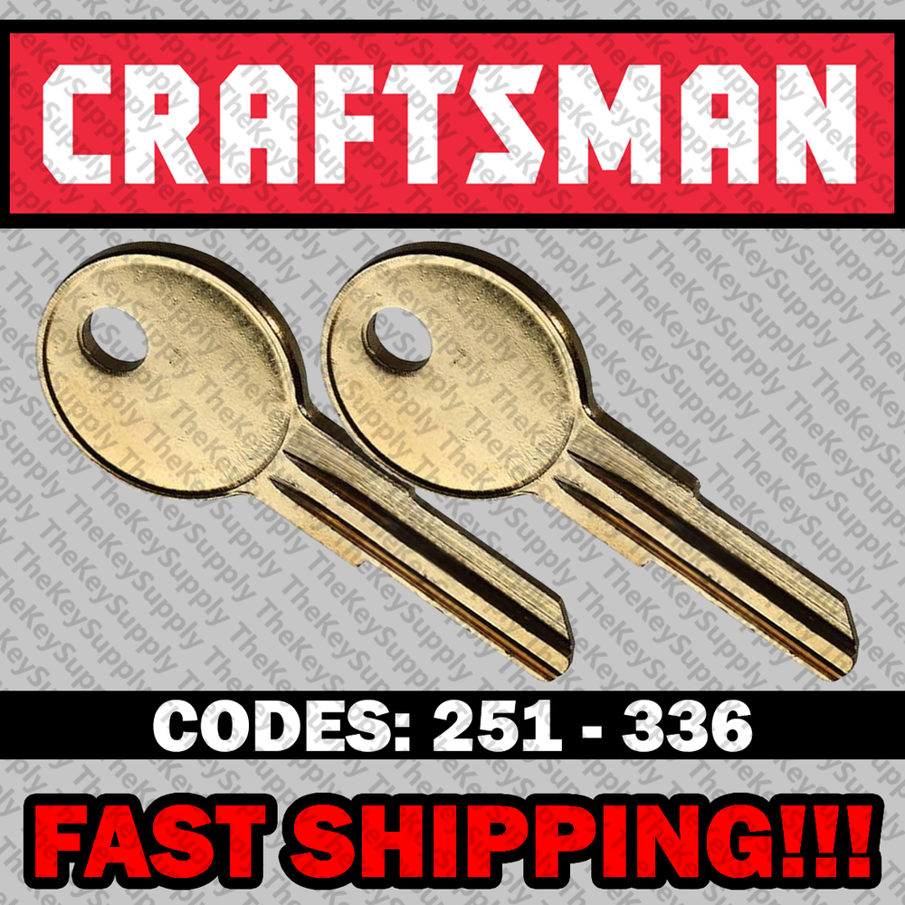 ( 2 ) Two Craftsman tool box keys / Select your key code / Series 251-336
