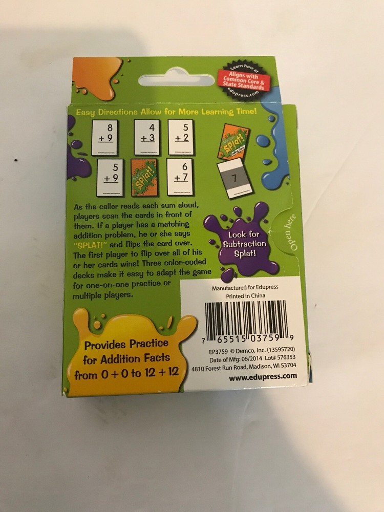 Edupress Splat Game, Addition EP63759