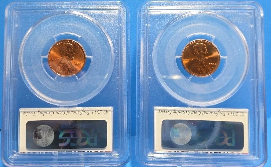 2014-P&D Lincoln Shield Cent PCGS MS66RD Penny 2 Coin Set