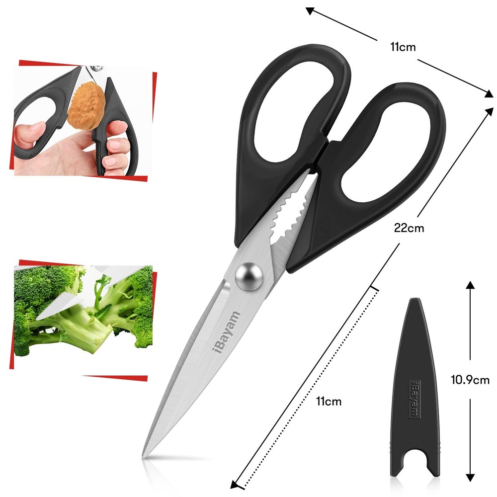 All Purpose Kitchen Scissors, Kitchen Shears with Protective Sheath Durable S...
