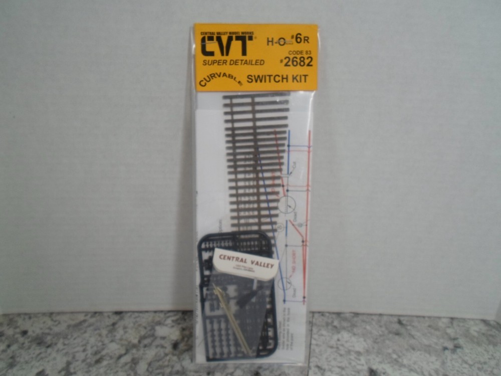 Central Valley Model Works #2682 HO Scale #6R Code 83 Curvable Switch Kit