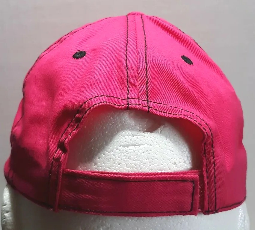 Bright Pink Ball Cap Hat Plain Strapback Adjustable Womens One Size Fits Most