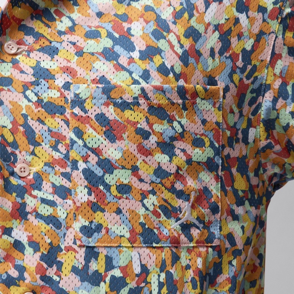 Jordan Button Up Shirt Medium Mens Multicolor Essentials Poolside Short Sleeve