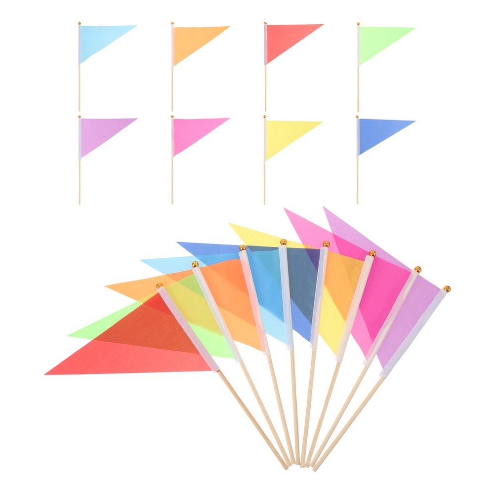 16pcs Marking Flags, Triangular Marker Flags for Yard & Lawn, Boundary & Dog