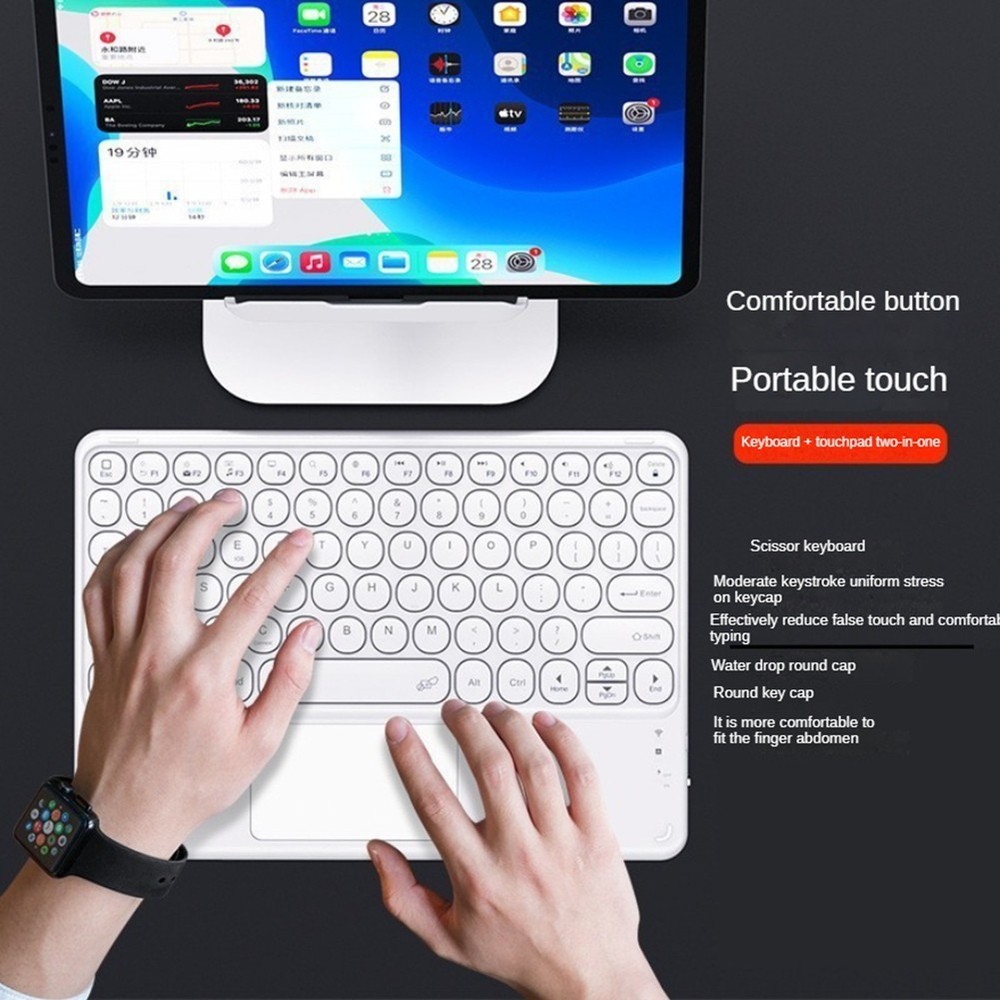 Bluetooth Keyboard 78 Keys Gaming Rechargeable Keyboard Touchpad1065