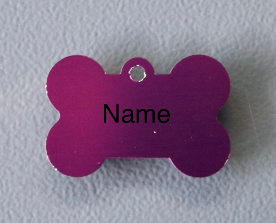 Laser Engraved Small Medium Bone Tag