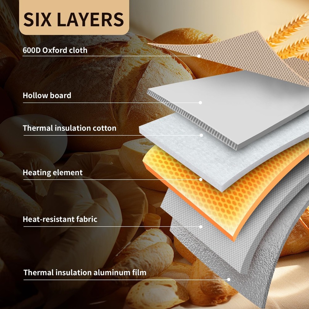 Folding Bread Proofing Box, Dough Proofer with 68-131℉ Temp Control & 99H