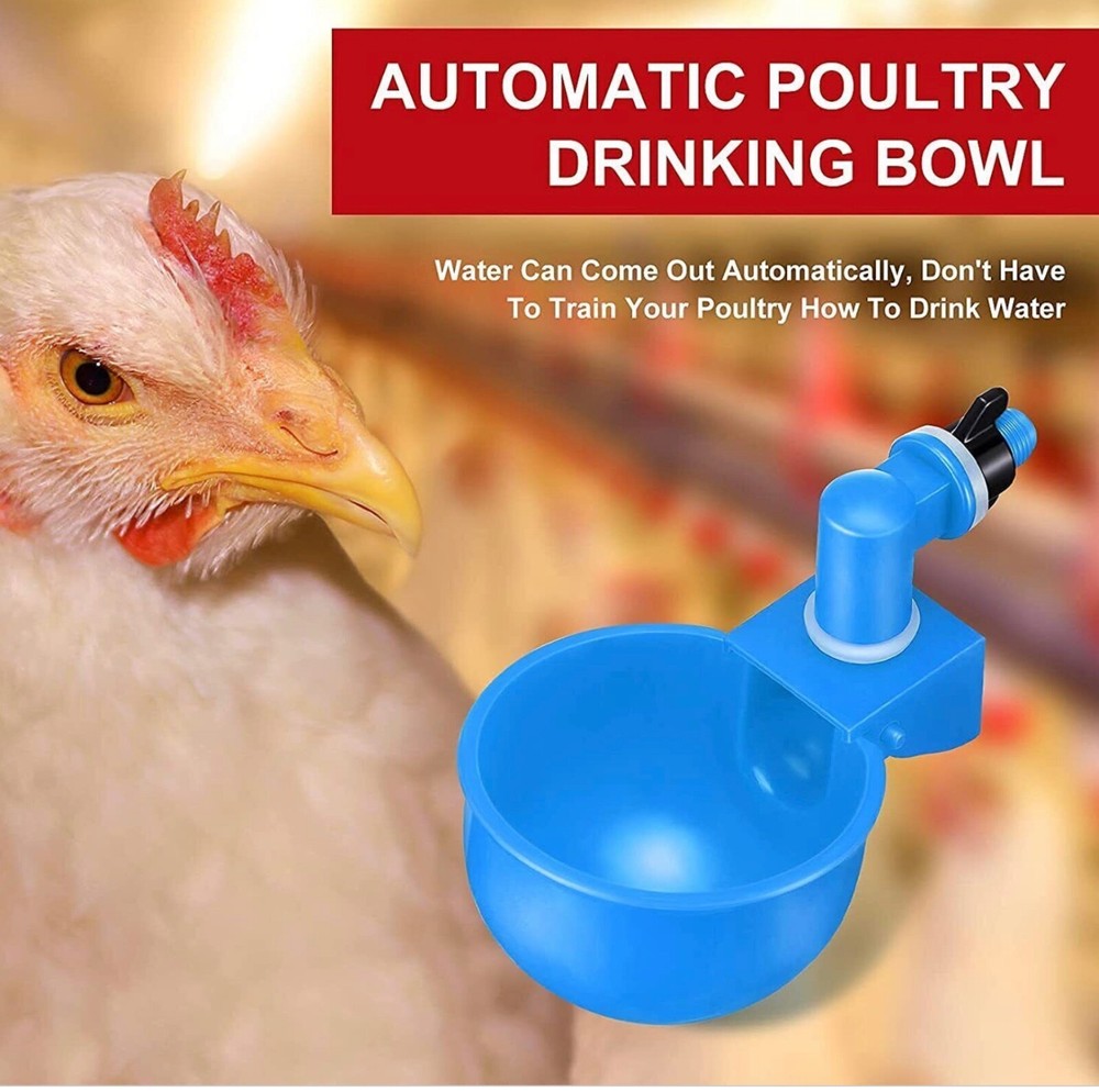 6 PCS Automatic Water Cups Poultry Drinker Waterer Chicken Duck Quail Drinking