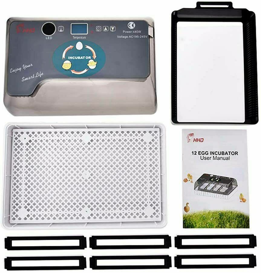 12 Egg Incubator for Hatching Eggs w/Automatic Egg Turning Temperature Control