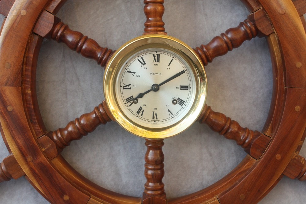 Hermle Maritime Ship Wheel Wall Clock 8 Day