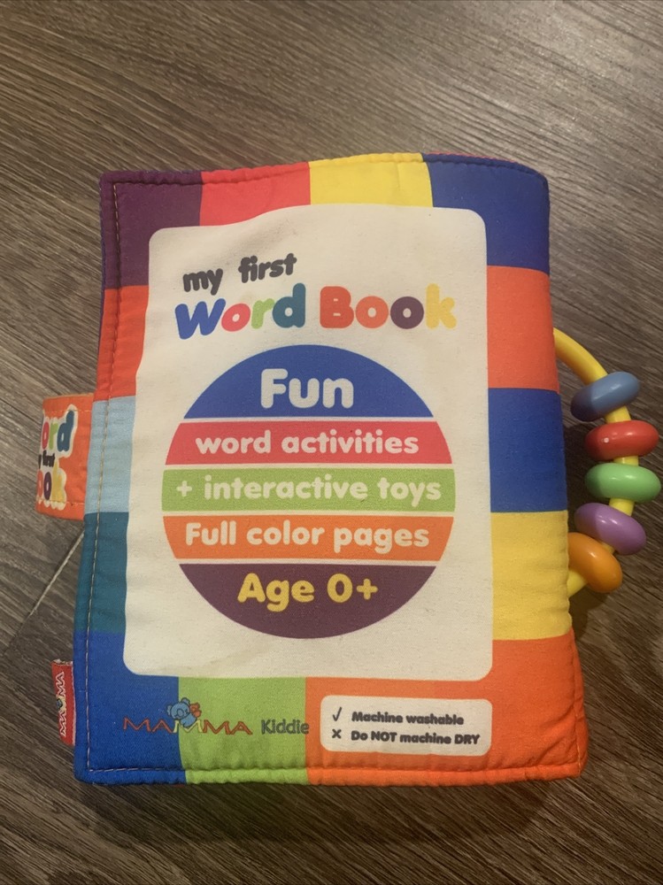 My First Word Book Cloth MAMMA Kiddie Soft Activity Baby Toddler Teether EUC