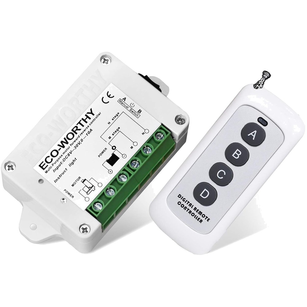 Compact DC Motor Controller Kit with Wireless Remote - For Automation & DIY