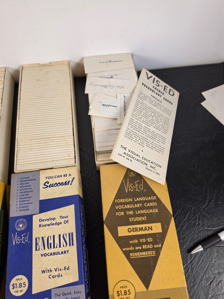 Vintage Vis-Ed Summary Cards FLASH CARDS