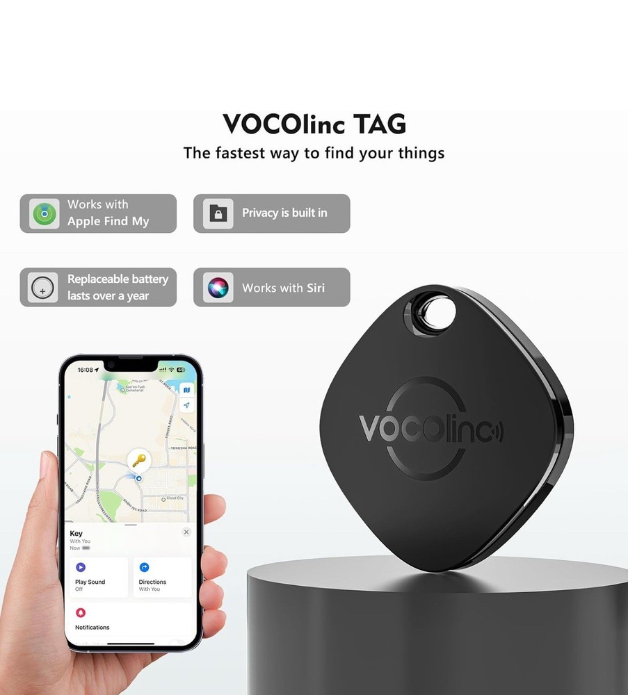 VOCOlinc (4 Pack) IOS Bluetooth Finder/tracker - Black - New