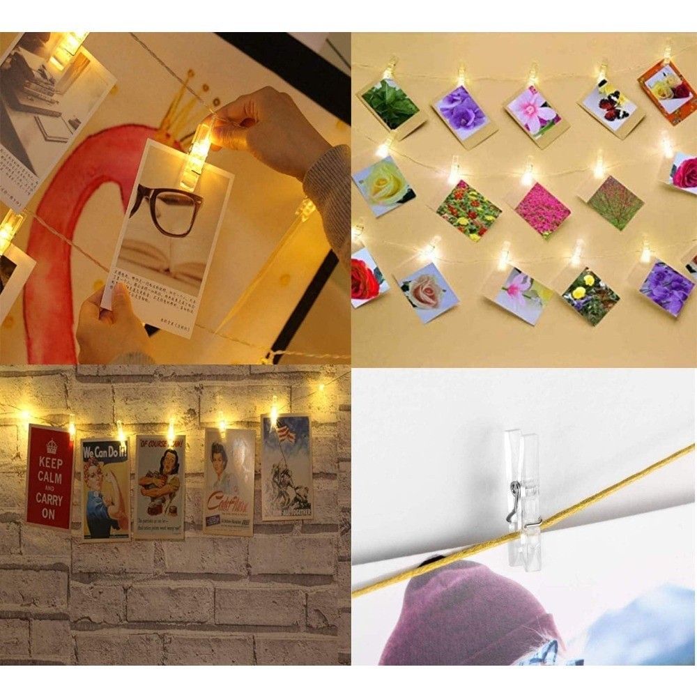 Mini Plastic Clips Clear Utility Pins for Photos String Lights Craft Display