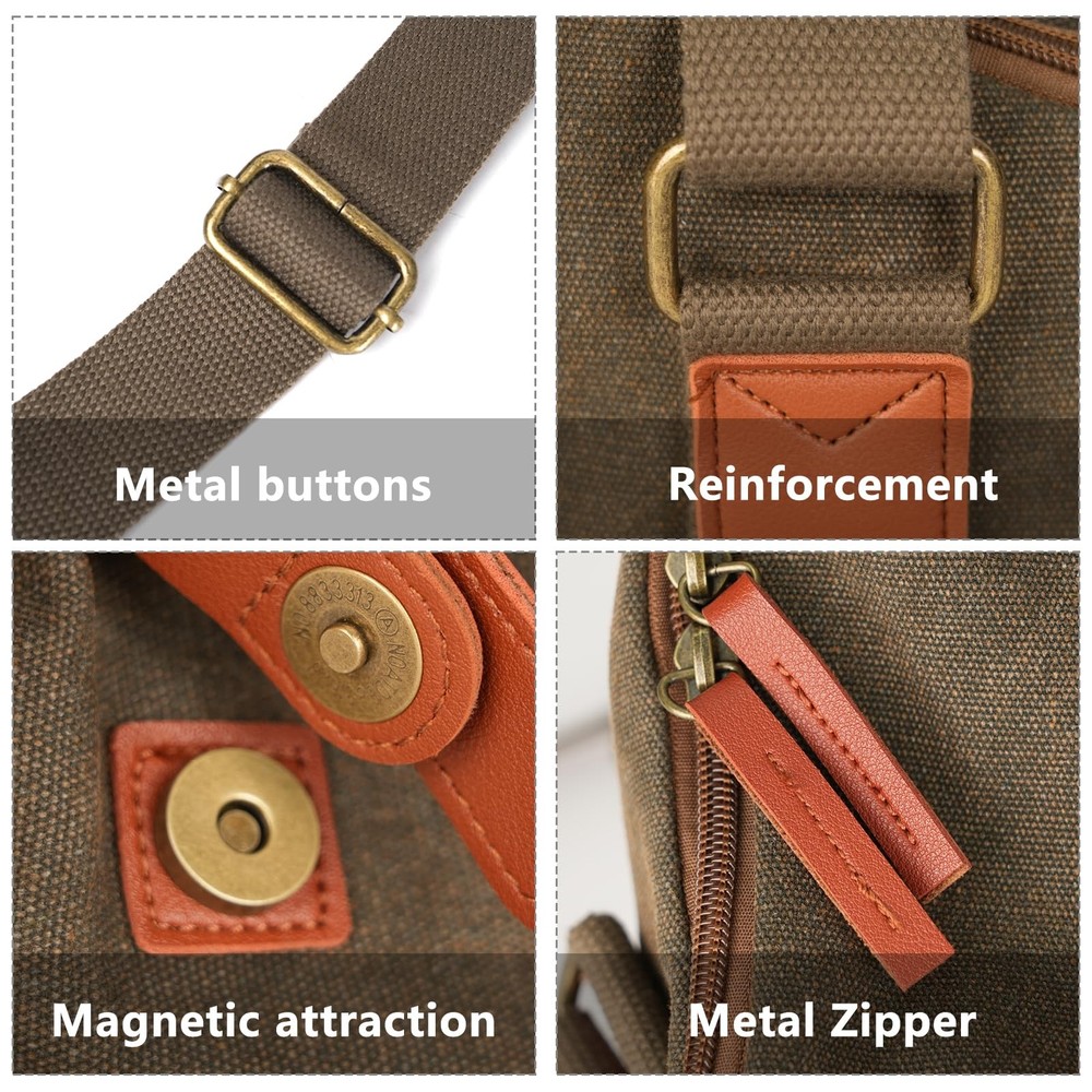 Small Camera Bag Compact Canvas Camera Messenger Bag, Digital Camera Shoulder...