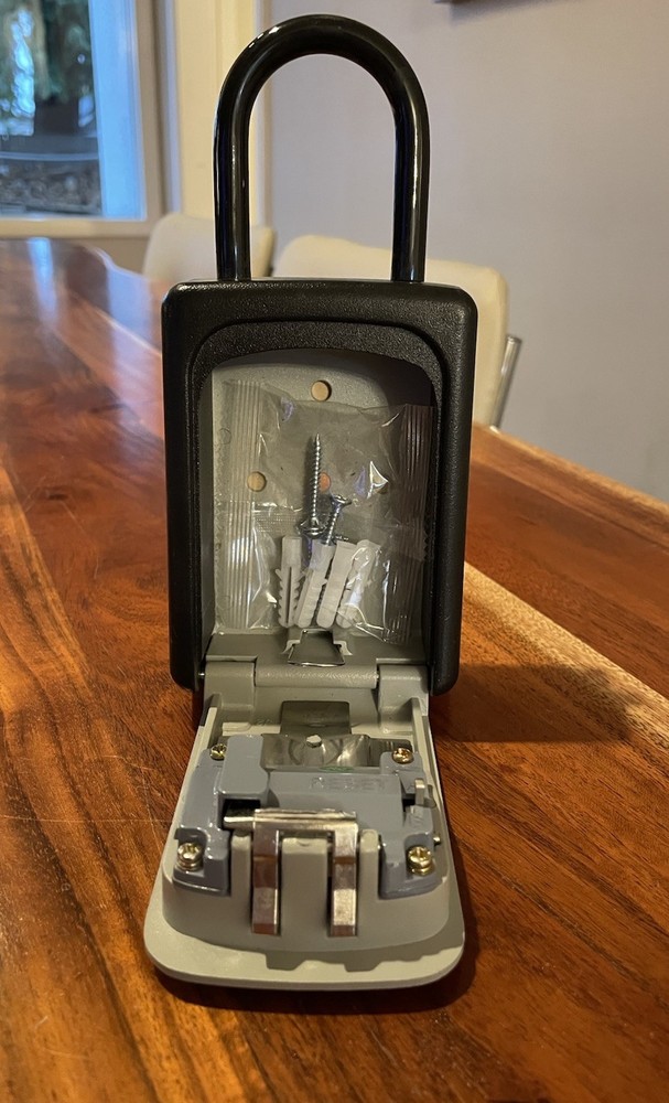 Puroma Lock Box, Resettable Combination Code, Portable Wall Mount, Grey Large