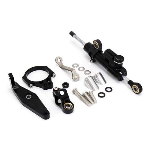 Adjustable Steering Damper Stabilizer with Mount Bracket Compatible with Black